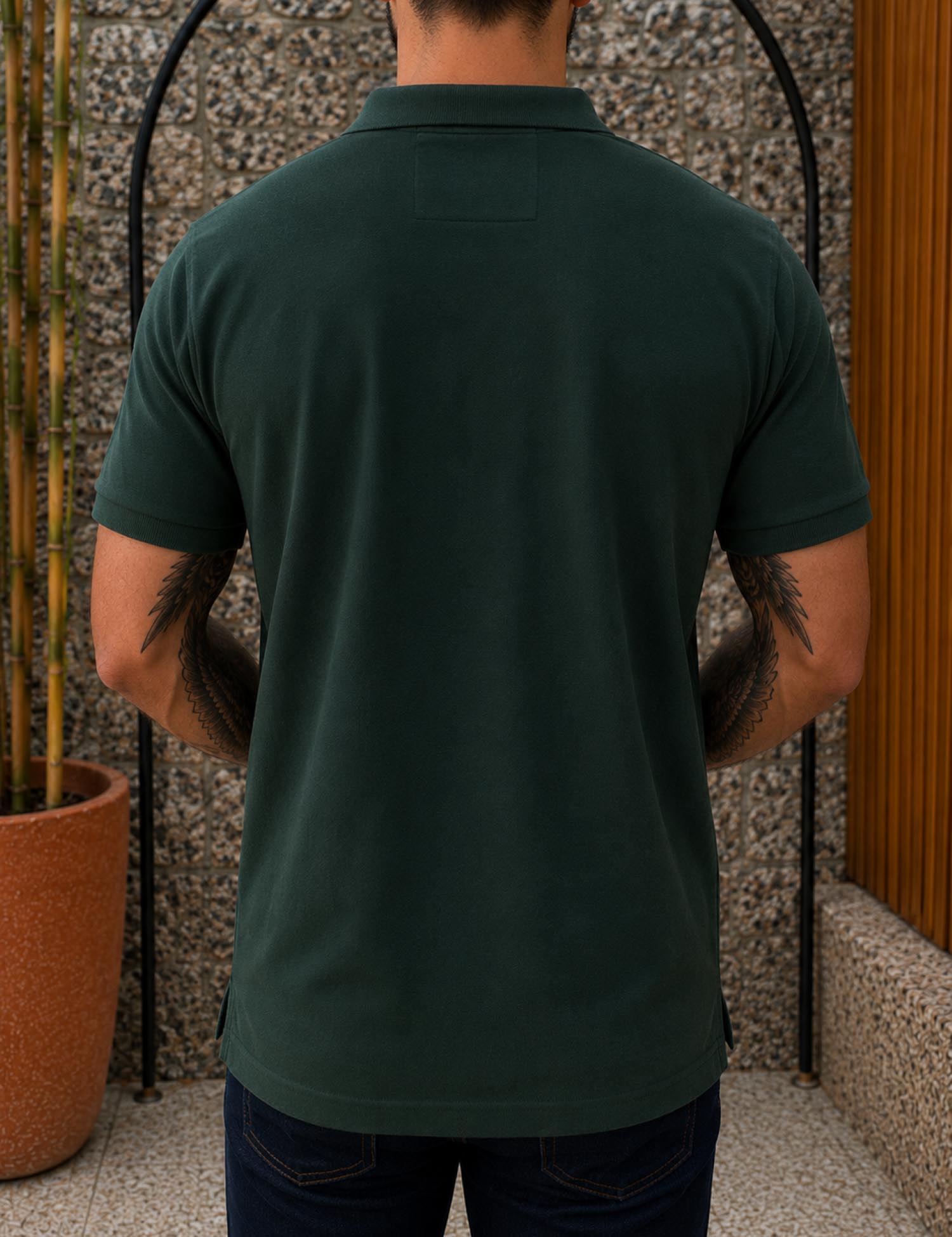 Origin ανδρική κυπαρισσί πικέ Polo μπλούζα Plus Size 262723K